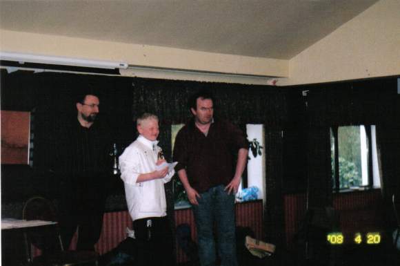 
Richard Flynn receiving Joint 3rd U-1400 prize.
